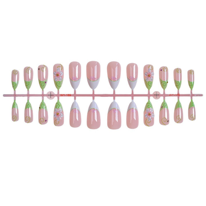 Artistic Floral-Accent Press-On Nail Set Stornfield