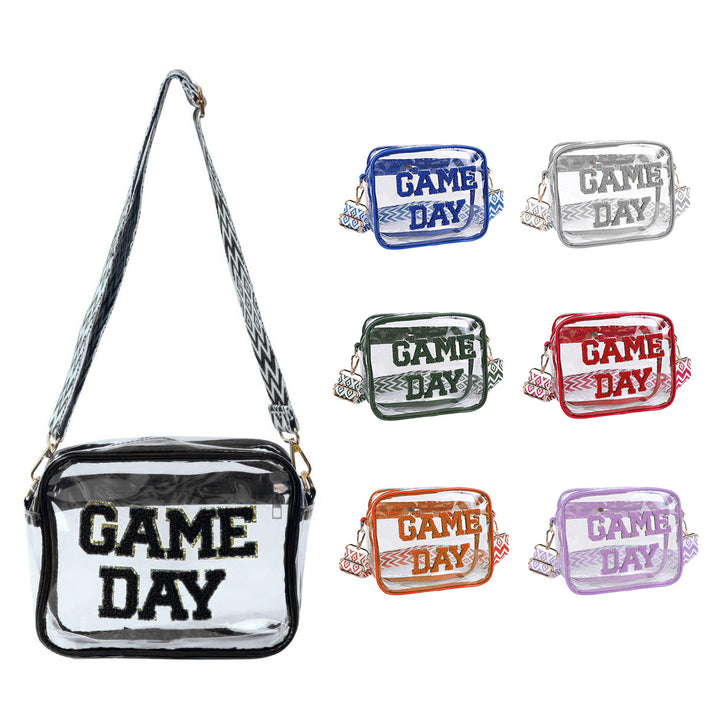 Transparent crossbody bag with stylish Game Day print Stornfield