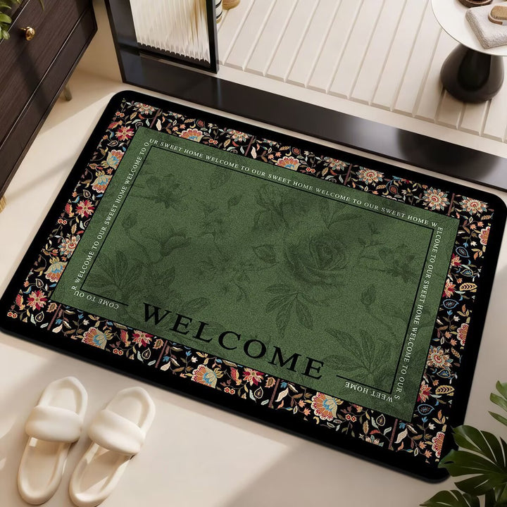 Floral Patterned Welcome Mat