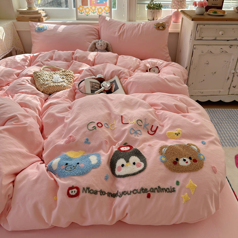 Children's Playful Animal-Themed Bedding Set