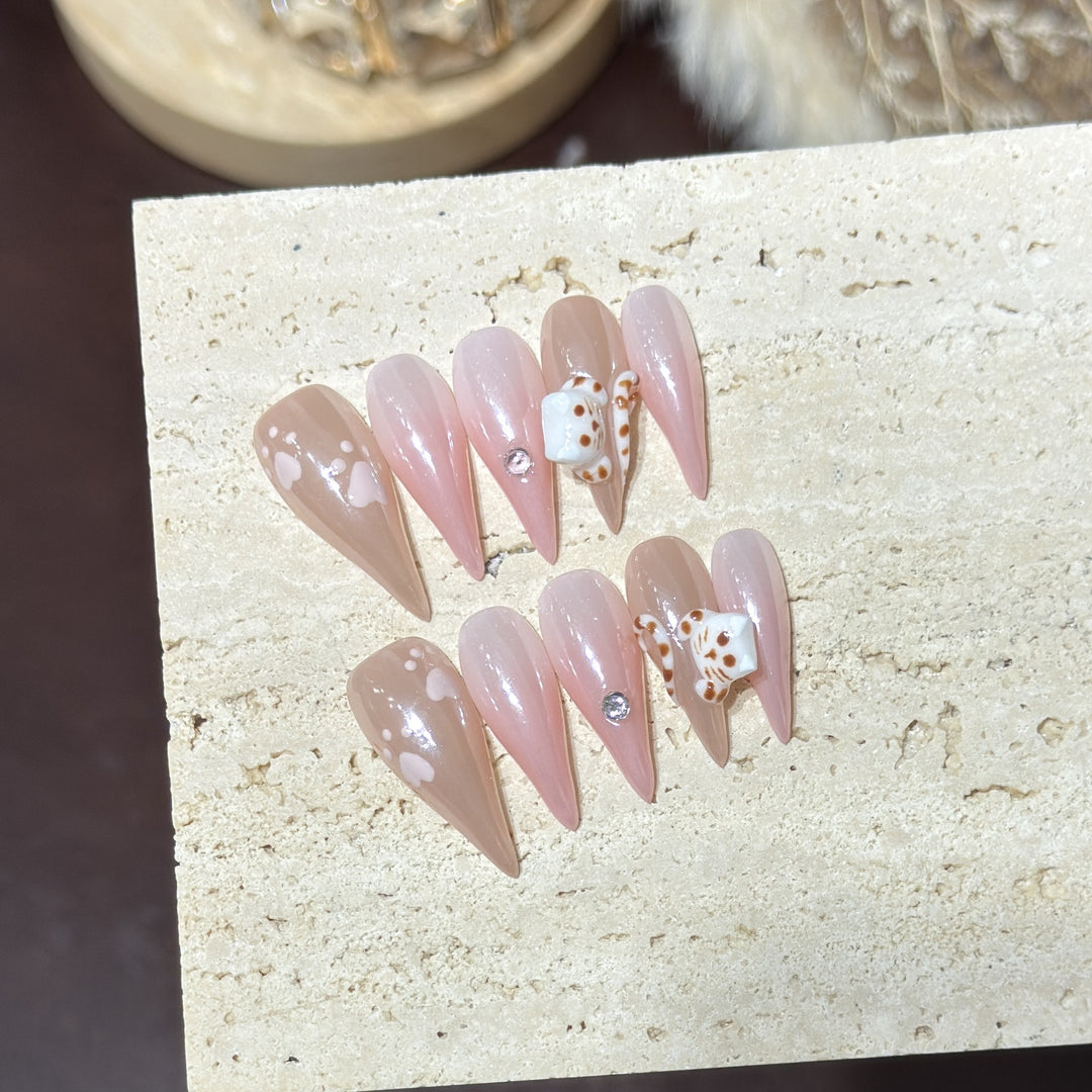 Artistic Long Stiletto Press-On Nails
