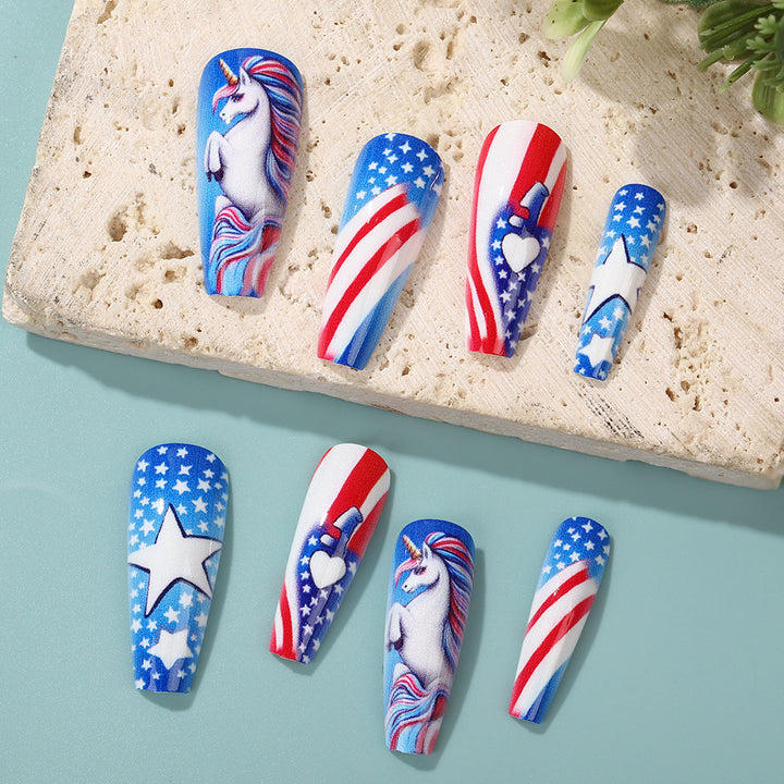 Creative nail art with patriotic designs Stornfield