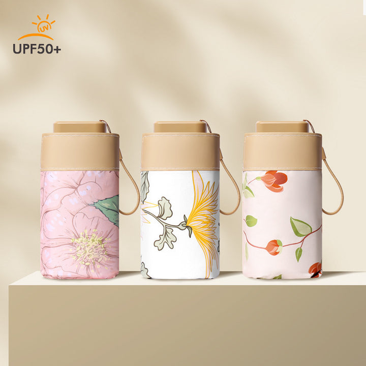 Women Foldable Umbrella with Fruity Design and Integrated Carry Bag Stornfield