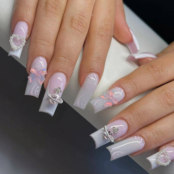 Ornate Butterfly-Inspired Acrylic Nail Extensions Stornfield