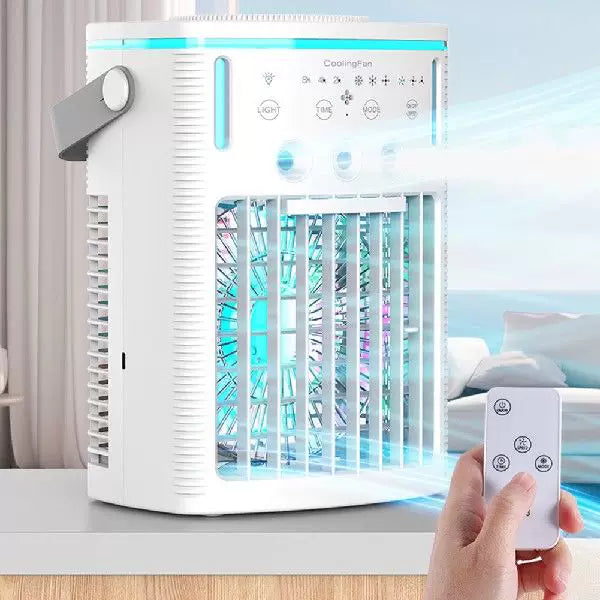 Unisex one size compact rechargeable microclimate cooler with ambient RGB lighting and carrying handle Stornfield