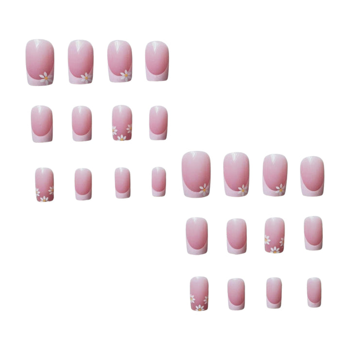 Elegant French Tip Floral Nail Art Design