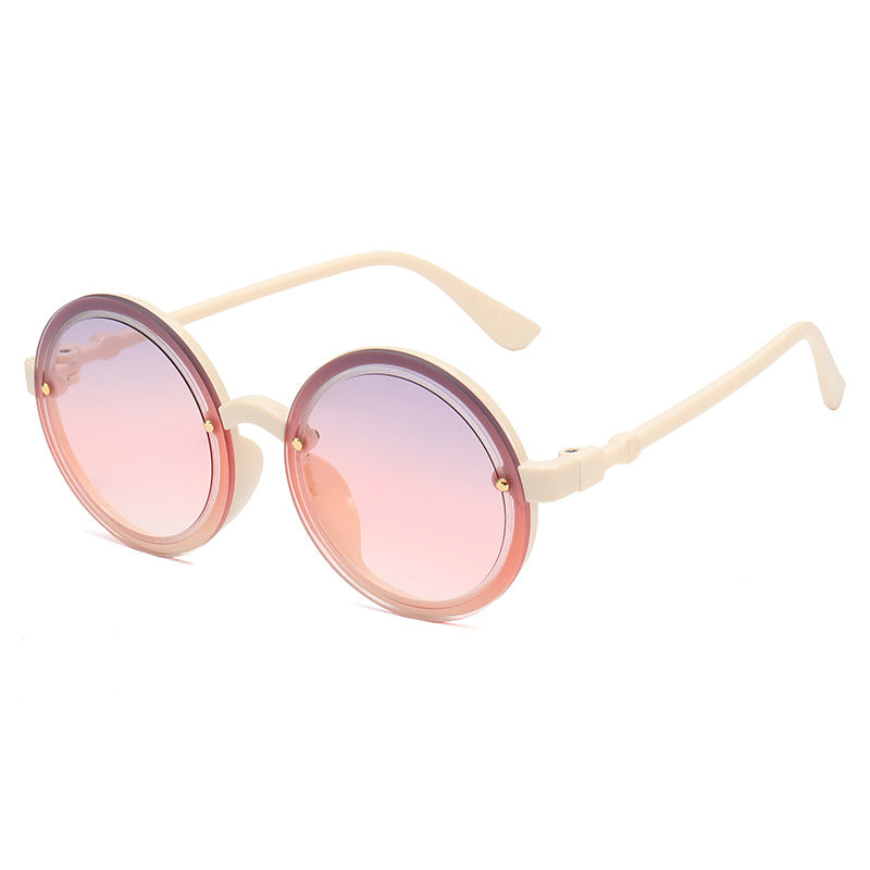 Women Round Sunglasses with Transparent Frame Stornfield