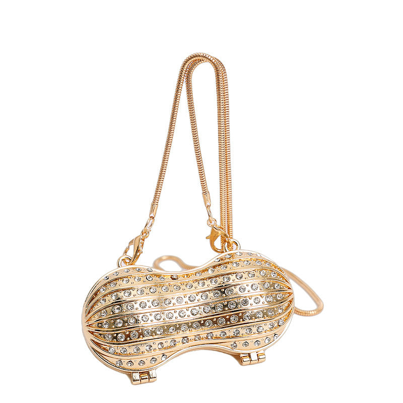 Glamorous Rhinestone Peanut-Shaped Crossbody Bag Stornfield