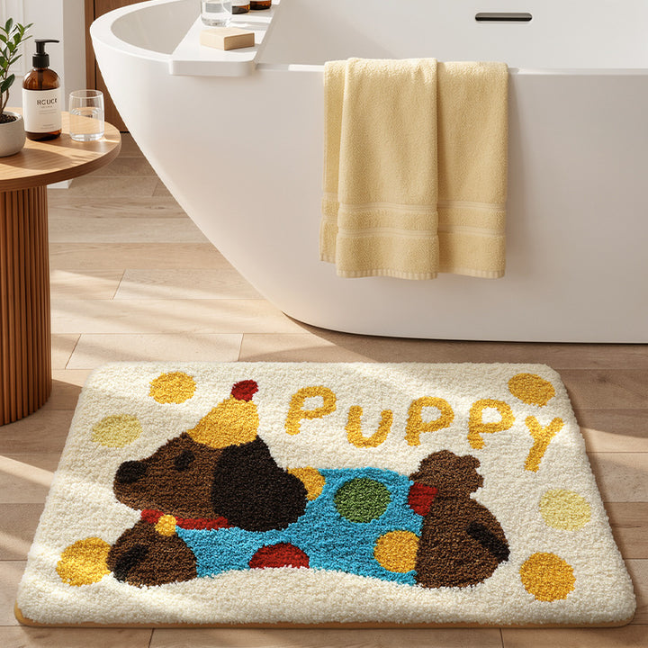 Plush Cartoon Cat Bath Mat