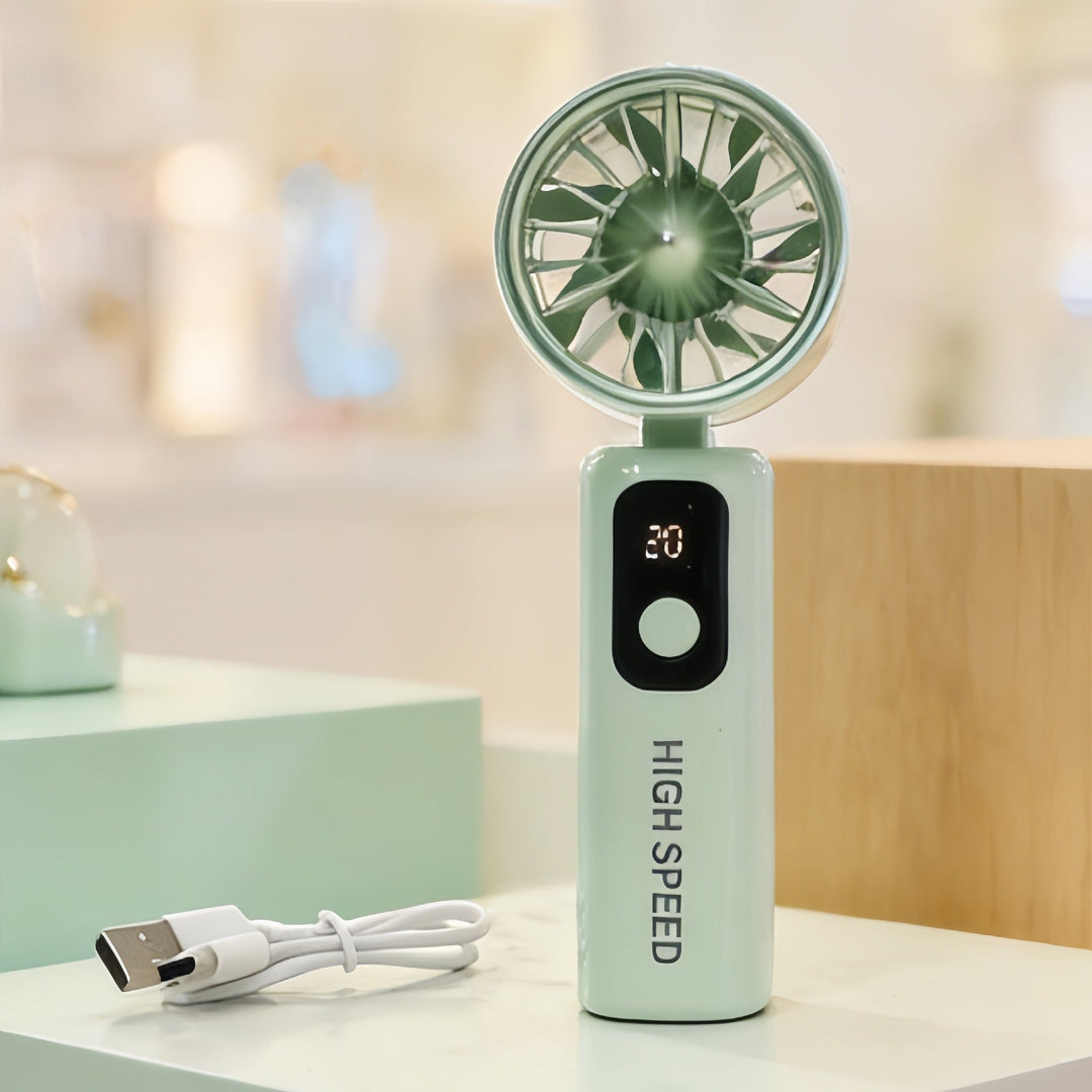 Ladies Portable Mini Fan with Digital Temperature Display Stornfield