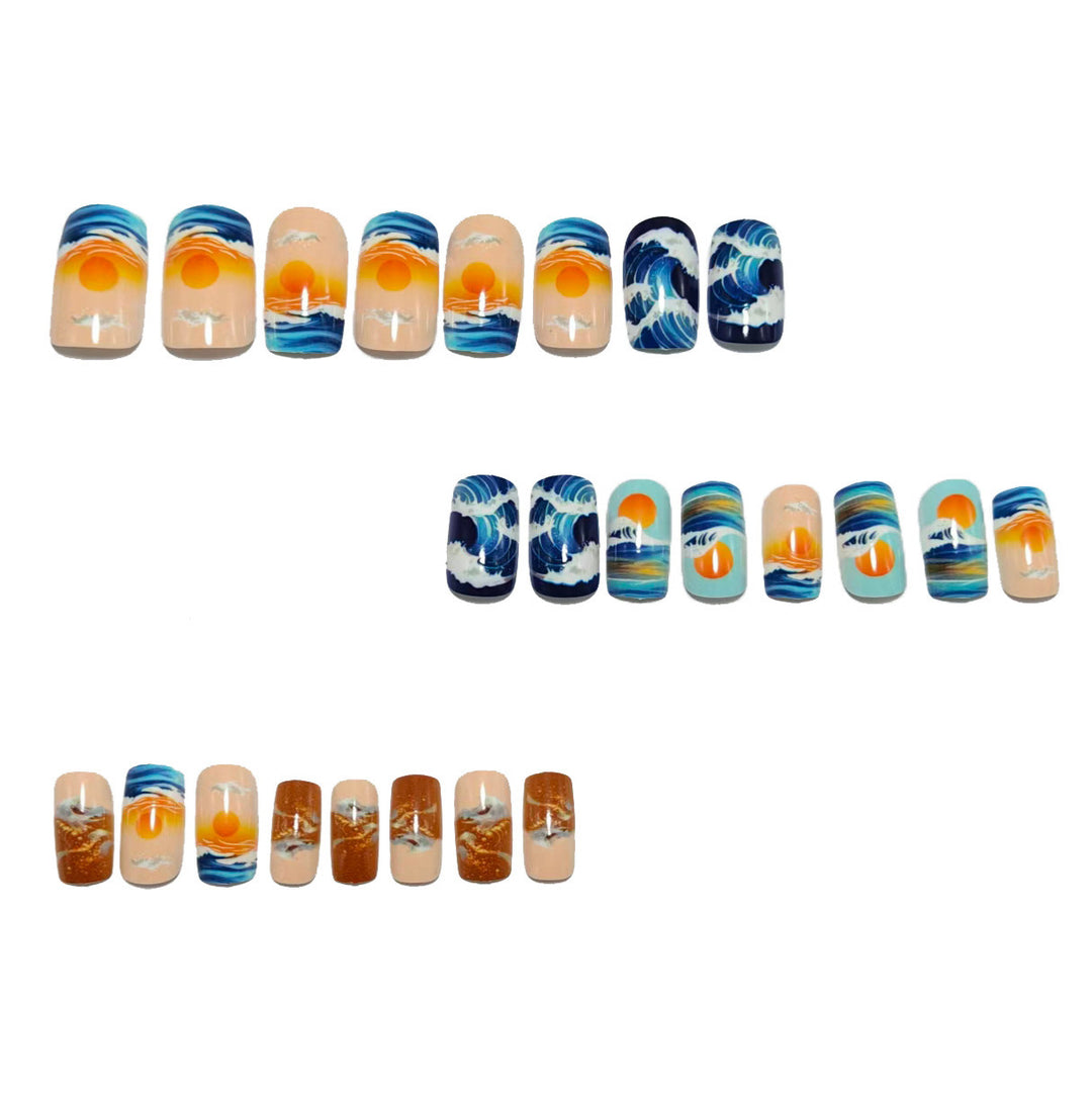 Artificial nails with dreamy summer design Stornfield
