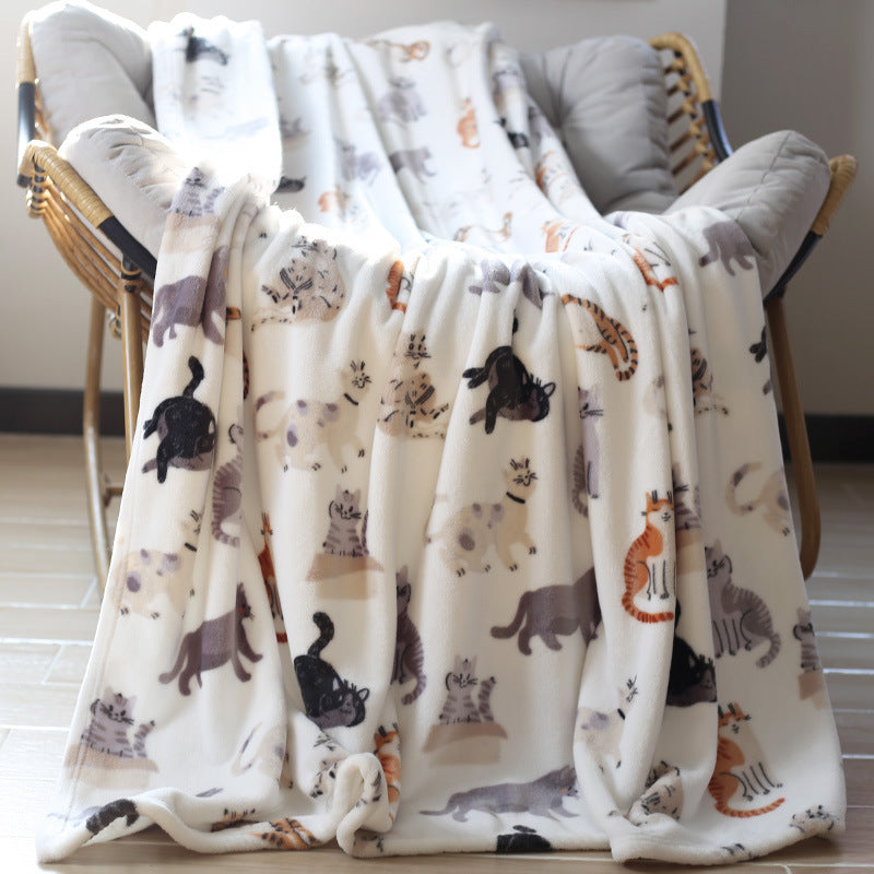 Playful Animal-Themed Plush Throw Blanket
