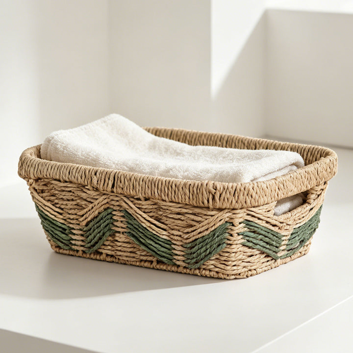 Handmade storage basket with decorative pattern Stornfield