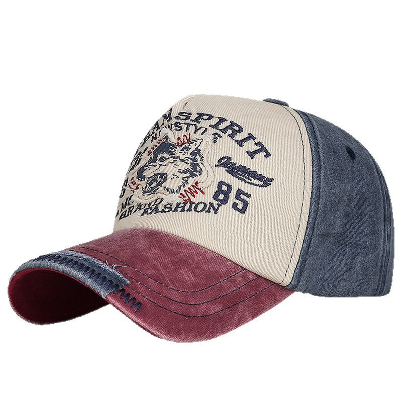 Men's Vintage-Inspired Wolf Graphic Baseball Cap Stornfield