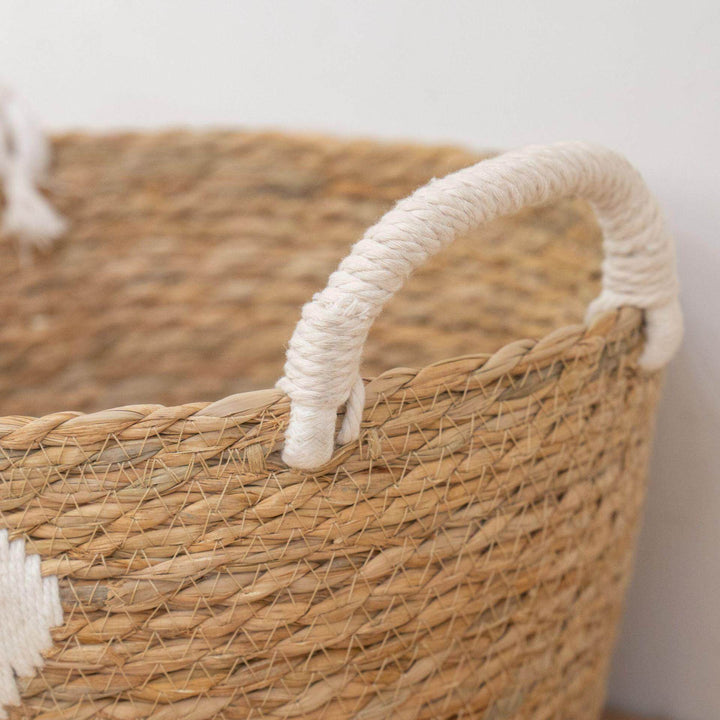 Handwoven storage basket with heart design Stornfield