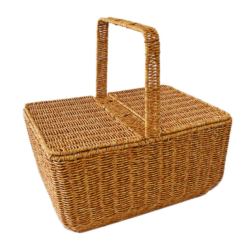 Handcrafted Natural Wicker Picnic Basket Stornfield