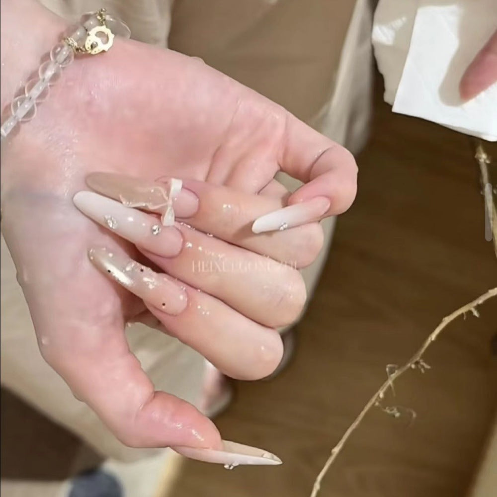 Long Stiletto Press-On Nails with Decorative Accents Stornfield