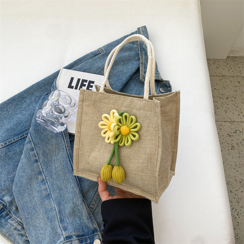 Decorative Floral Handcrafted Tote Bag