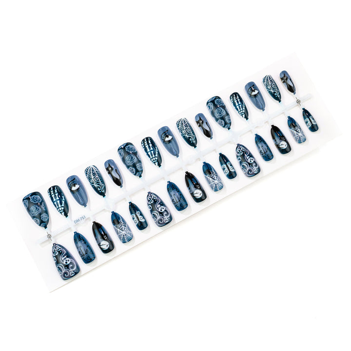 Gothic-Themed Press-On Nail Art Set