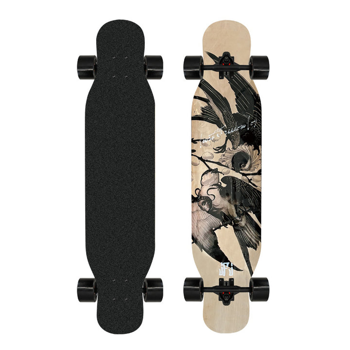 Artistic Lion-Emblazoned Longboard Stornfield