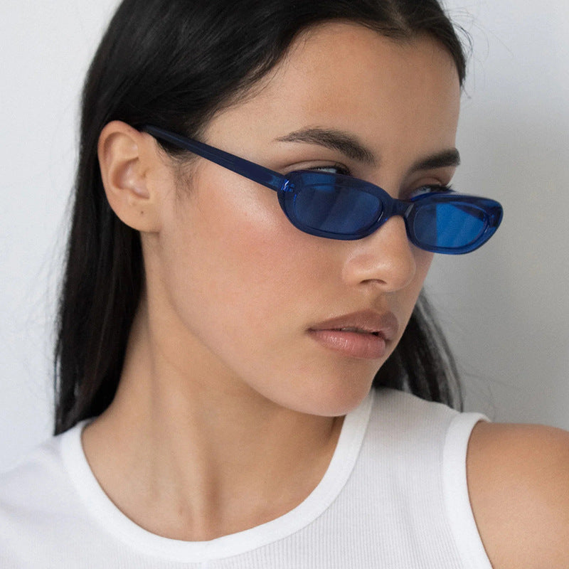Women's trendy cat-eye sunglasses with transparent plastic frame and UV protection Stornfield