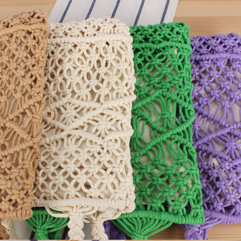 Hand-knitted tote bag with geometric patterns Stornfield