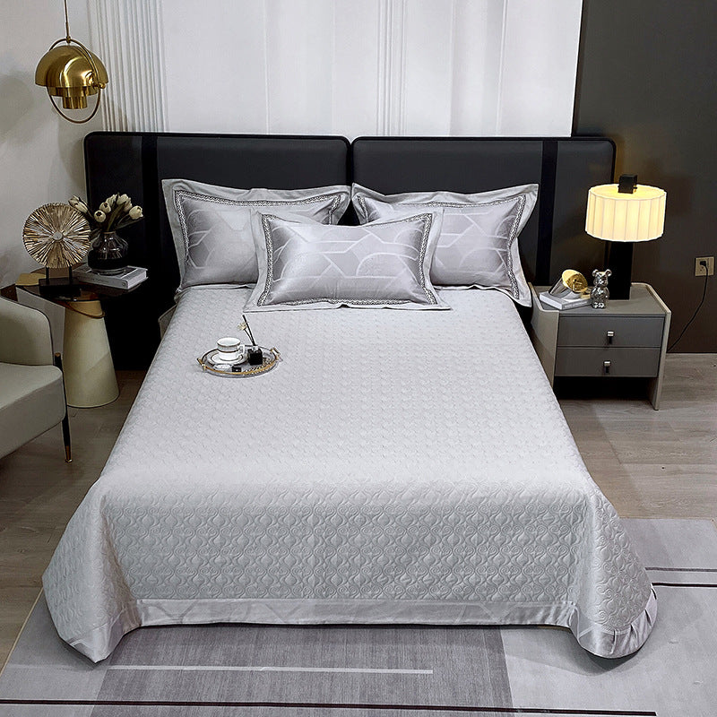 Quilted Microfiber Matelassé Bedspread with Satin Border & Matching Pillow Shams