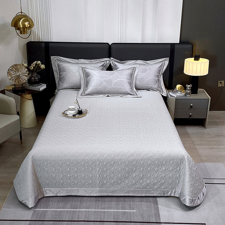Quilted Microfiber Matelassé Bedspread with Satin Border & Matching Pillow Shams