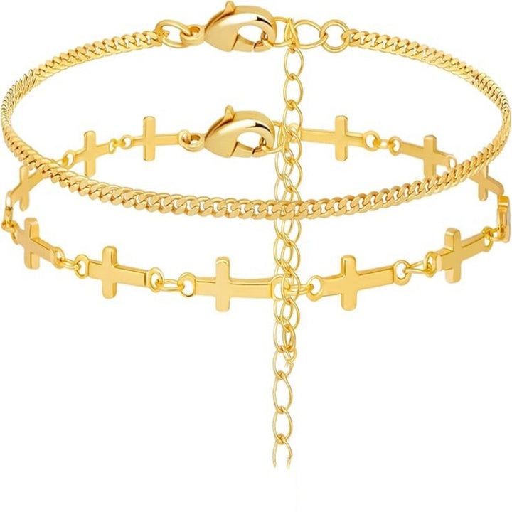 Layered Cross Charm Bracelet Stornfield