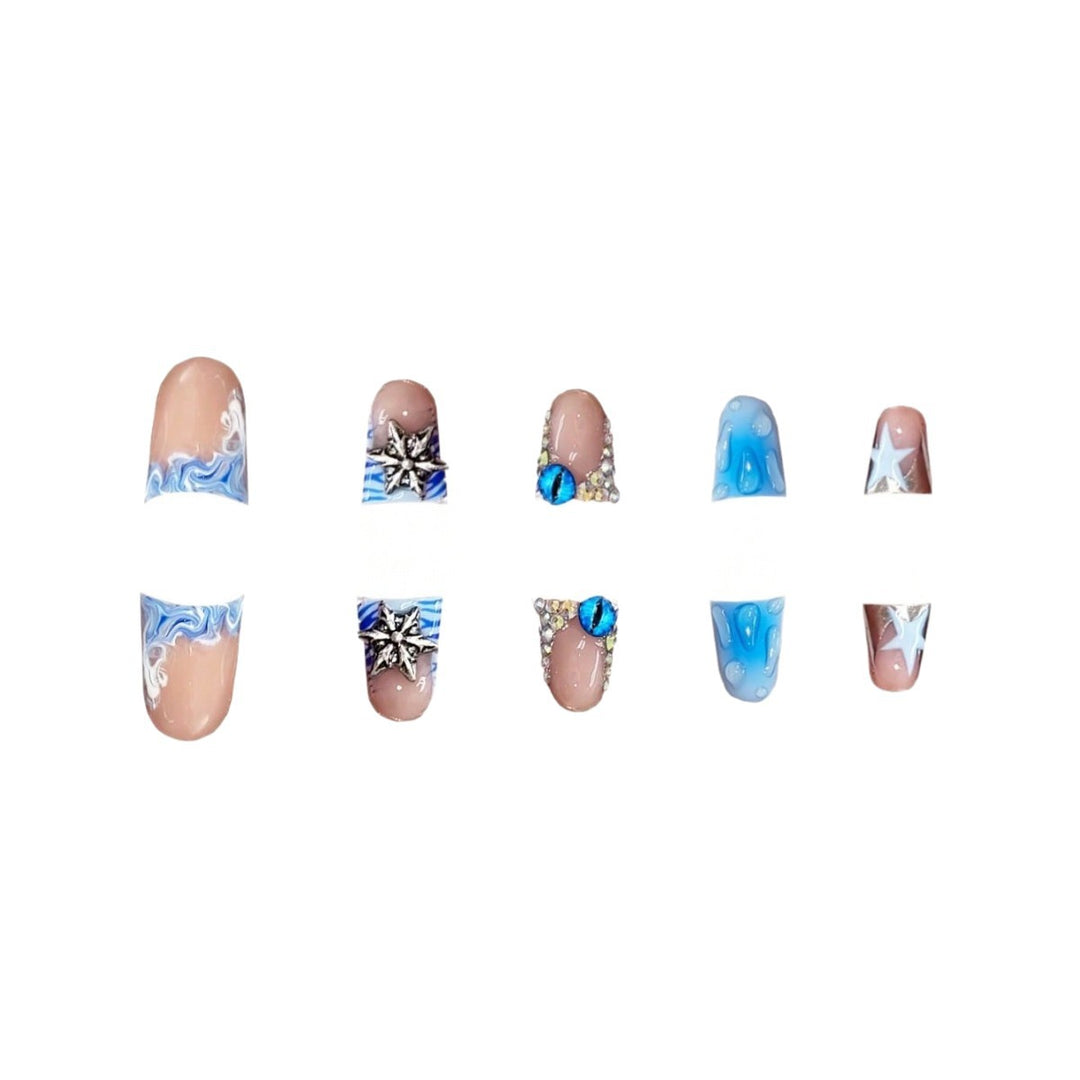 Artistic Acrylic Nail Enhancements with Gem Accents Stornfield