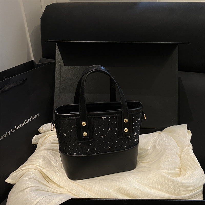 Mini Handheld Star-Embellished Tote