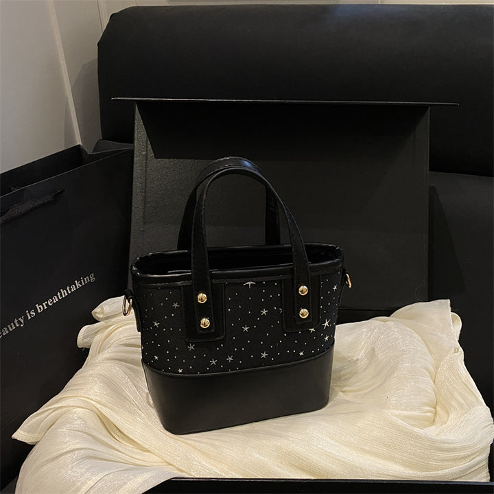 Mini Handheld Star-Embellished Tote