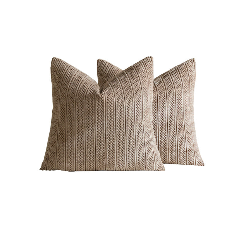 Chunky Ribbed Knit Square Throw Pillow Covers Set