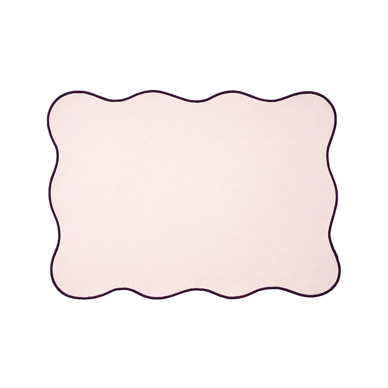 Table mat made of microfiber with wavy hem