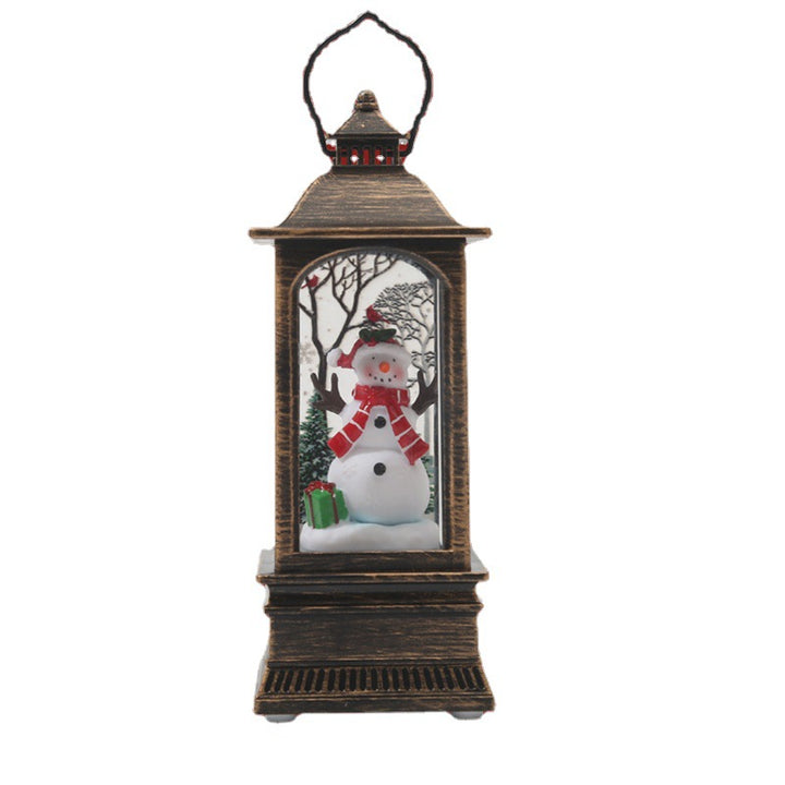 Nostalgic Christmas lantern with glowing snowman Stornfield