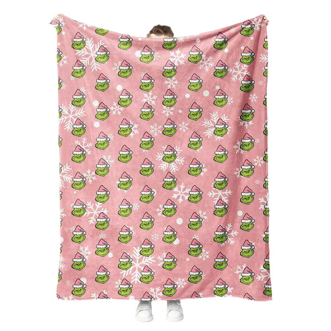 Fun Grinch-Themed Fleece Throw Blanket