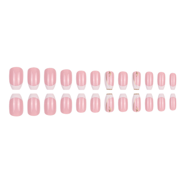 Elegant Almond-Shaped Press-On Nails with Floral Accents Stornfield