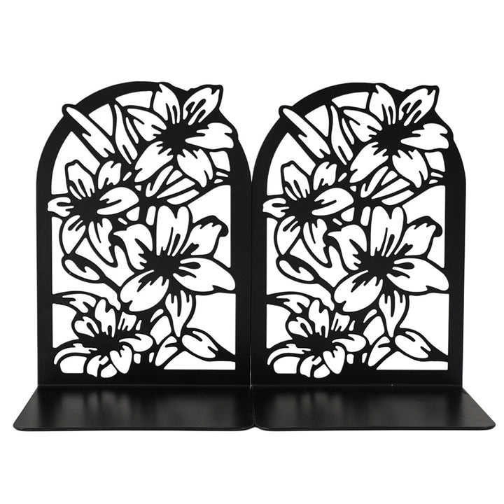 Elegant Floral Metal Bookends