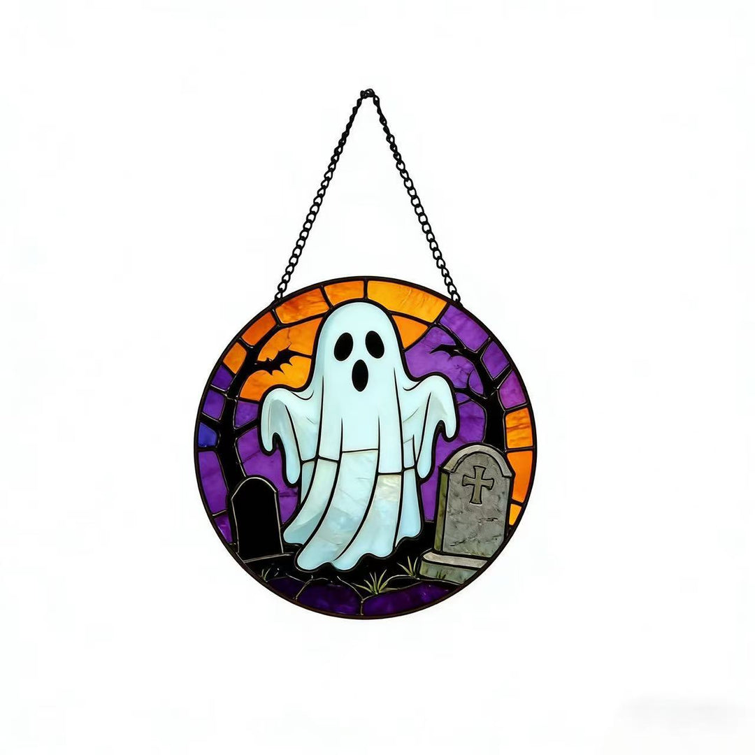 Decorative Skull Stained Glass Wall Art Stornfield