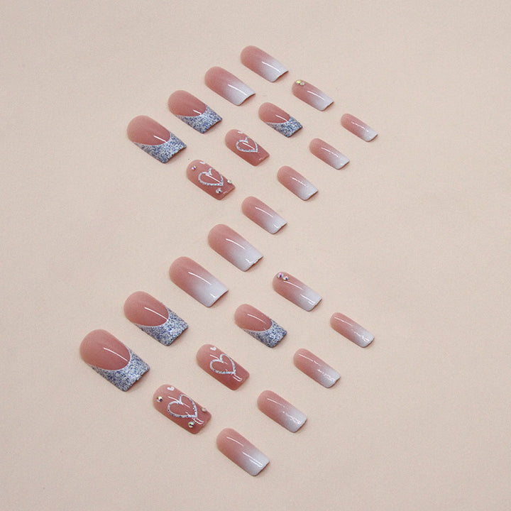 Glamorous Heart Design Nail Extensions Stornfield
