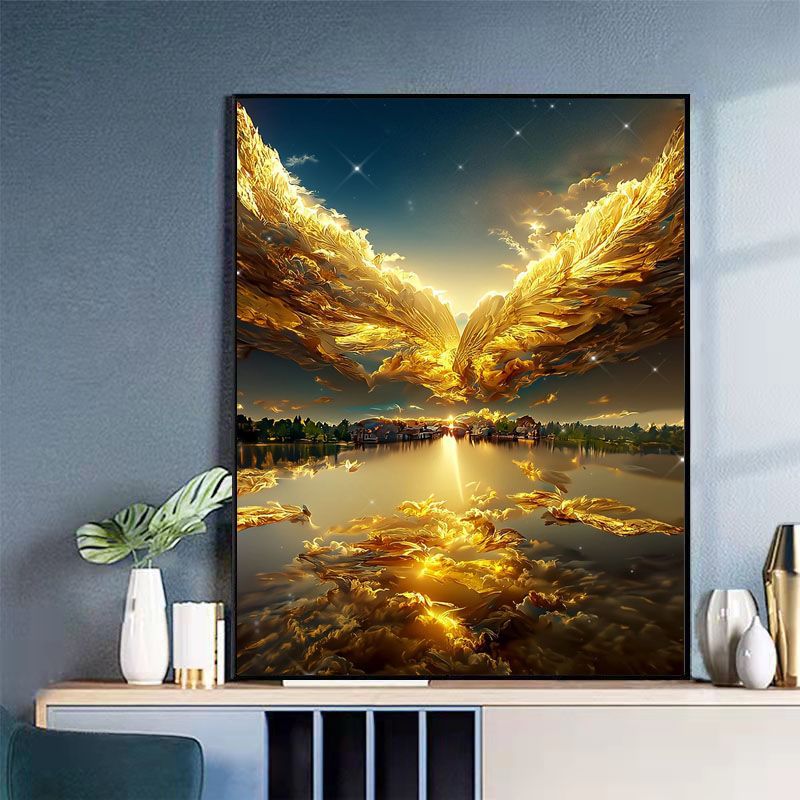 Majestic Golden Phoenix Canvas Art Stornfield