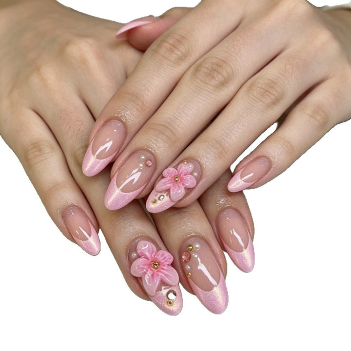 Artificial nails with floral 3D design Stornfield