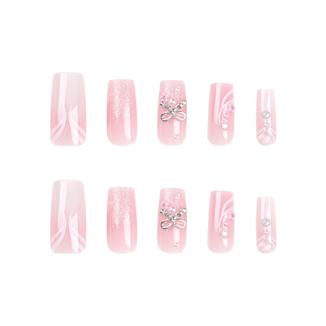 Artistic acrylic nails with elegant jewelry accents Stornfield