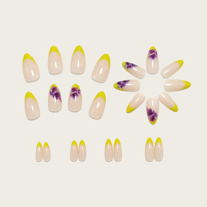 Nail art with playful flower and gradient color design Stornfield