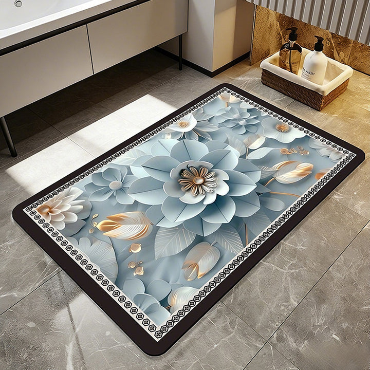 Floral Patterned Comfort Bath Mat Stornfield