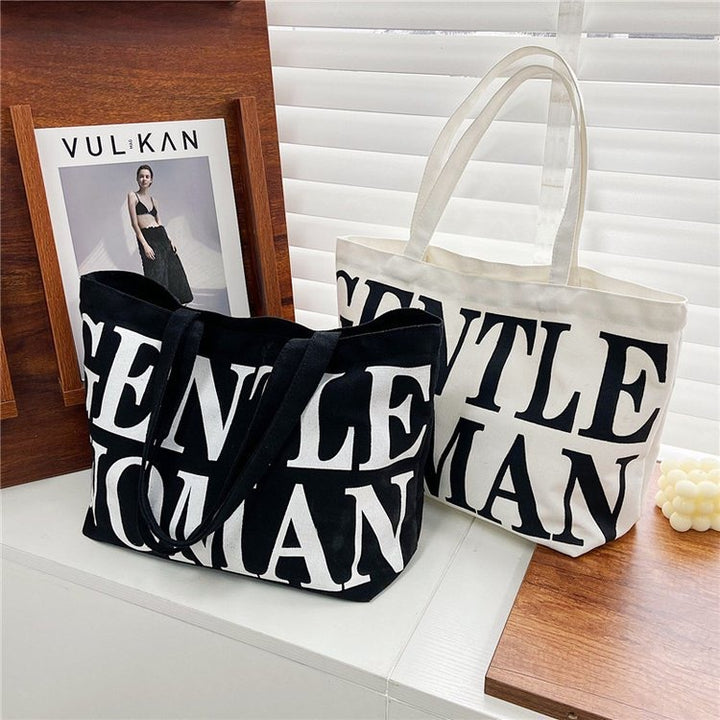 Fashionable cotton bag with striking lettering Stornfield