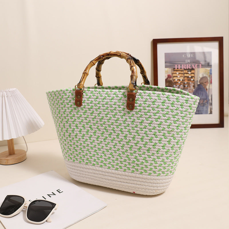 Elegant bamboo handle shopping bag Stornfield