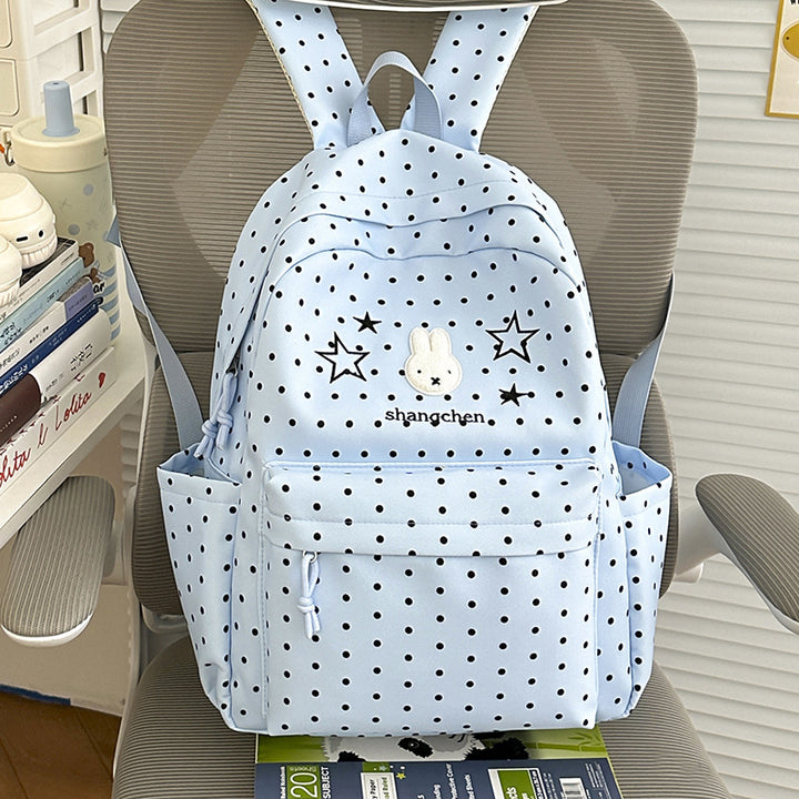 Playful Polka Dot Bunny-Themed Backpack Stornfield