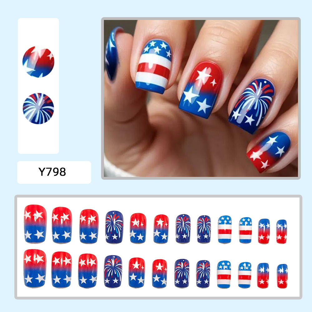 Artificial Nails in the Patriotic Design Stornfield