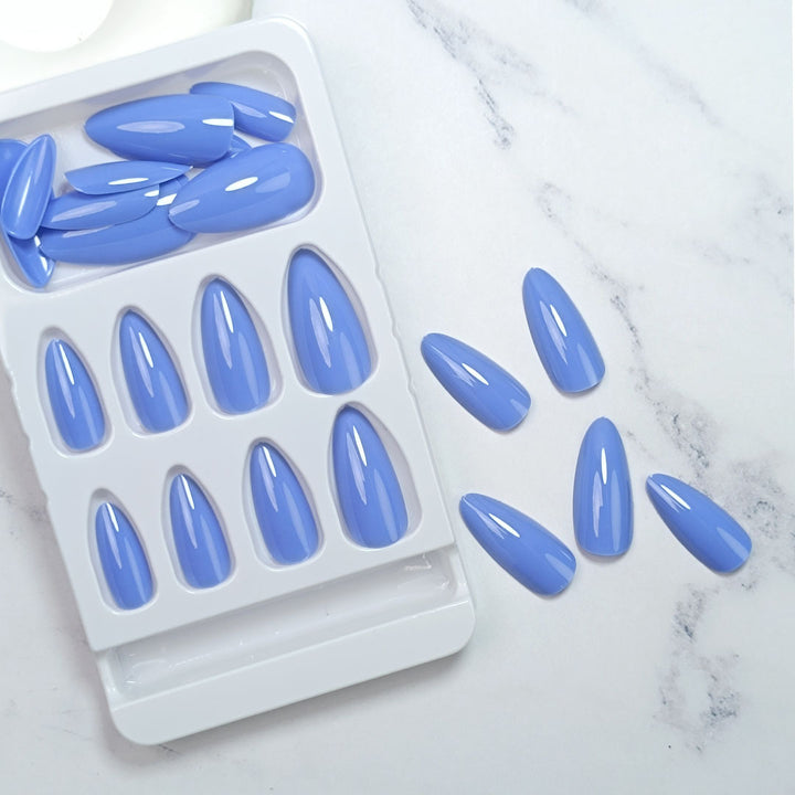 Premium Glossy Almond-Shaped Press-On Nails Stornfield
